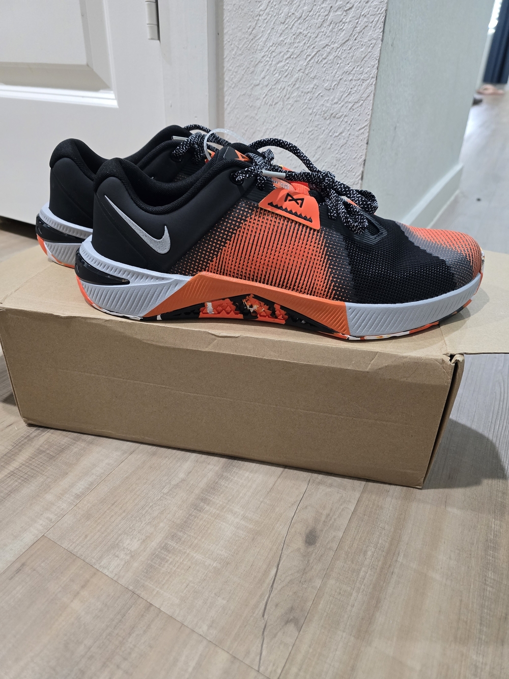 Nike Black and Orange Athletic Training Sneakers